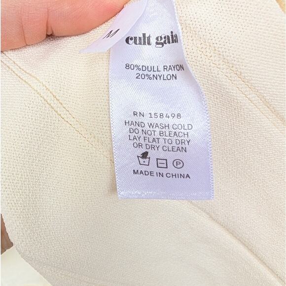 Cult Gaia Fergie Off White Cutout Ribbed-knit Midi Maxi Dress, size M - Picture 9 of 9